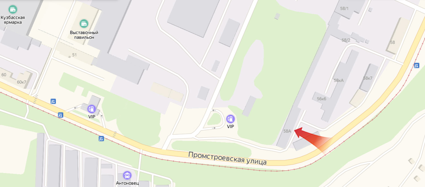 Схема проезда до заправки Центр переоборудования автомобиля на ГБО (Метан) в Новокузнецке на Промстроевской улице, д.58А к6