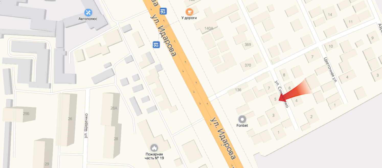 Схема проезда до заправки Центр переоборудования автомобиля на ГБО (Метан) в Нальчике на улице Симиренко, 5