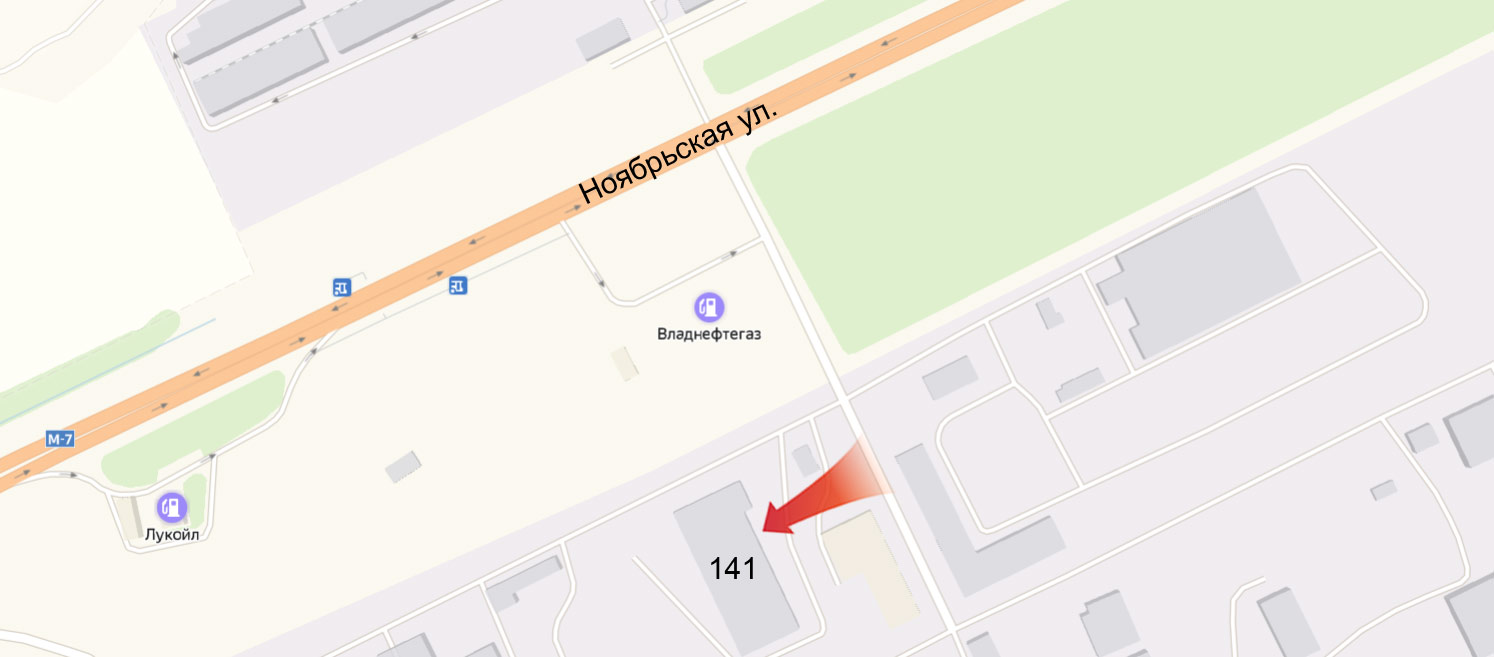 Схема проезда до заправки Центр переоборудования автомобиля на ГБО (Метан) во Владимире на Ноябрьской улице дом 141