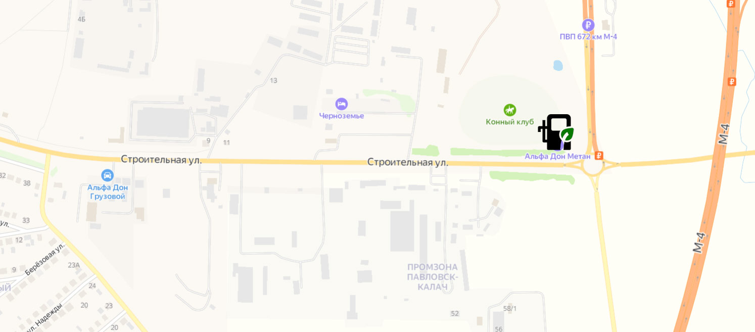 Схема проезда до заправки АГНКС (Метан) Павловск 
